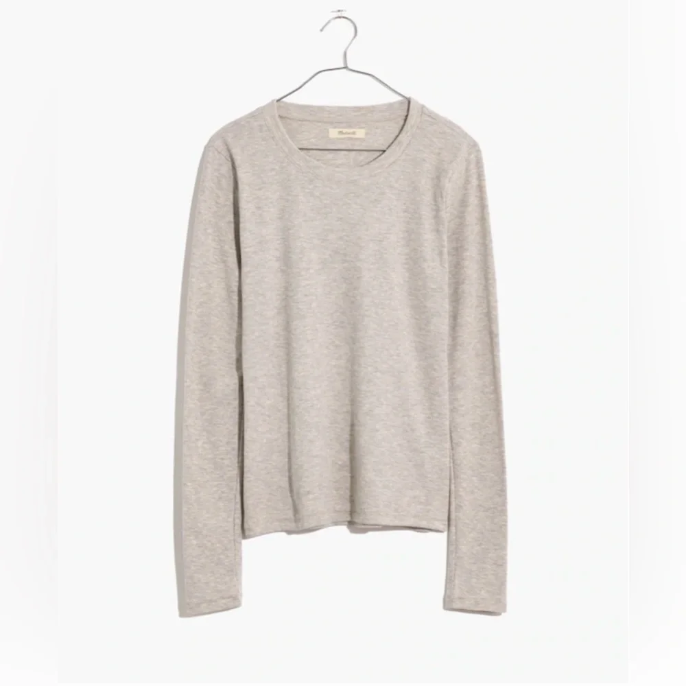 Madewell fine ribbed crew neck long sleeve tee - Picture 1 of 7